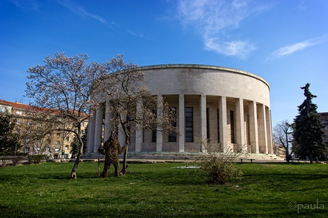 That scarecrow again with a building that was once intended to be a mosque