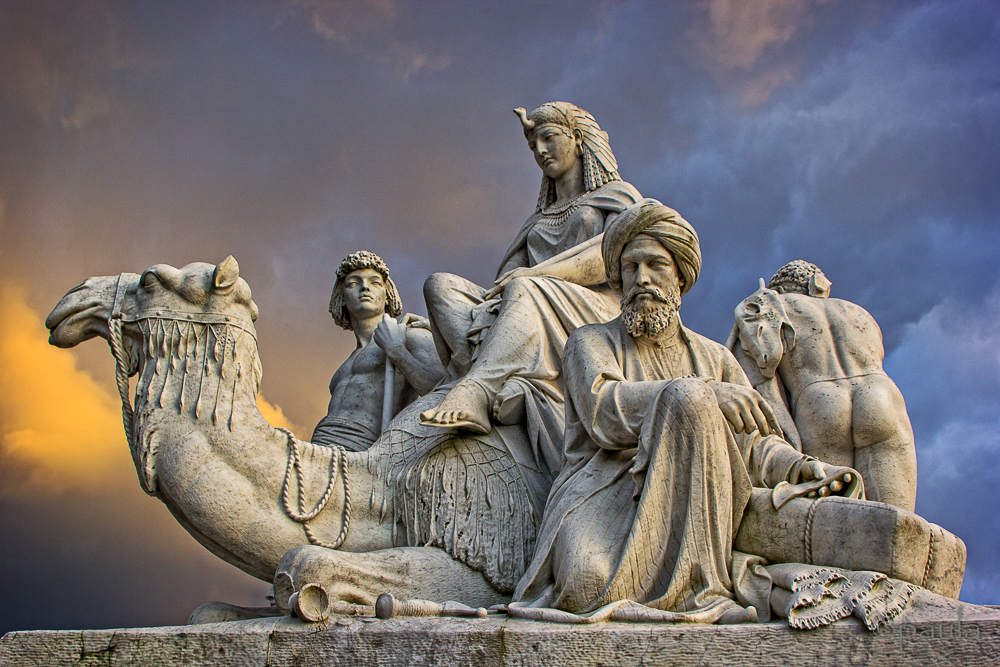 This allegorical sculpture of Africa by William Theed is part of Albert Memorial commissioned by Queen Victoria in memory of her beloved husband (Kensington Gardens, London) 